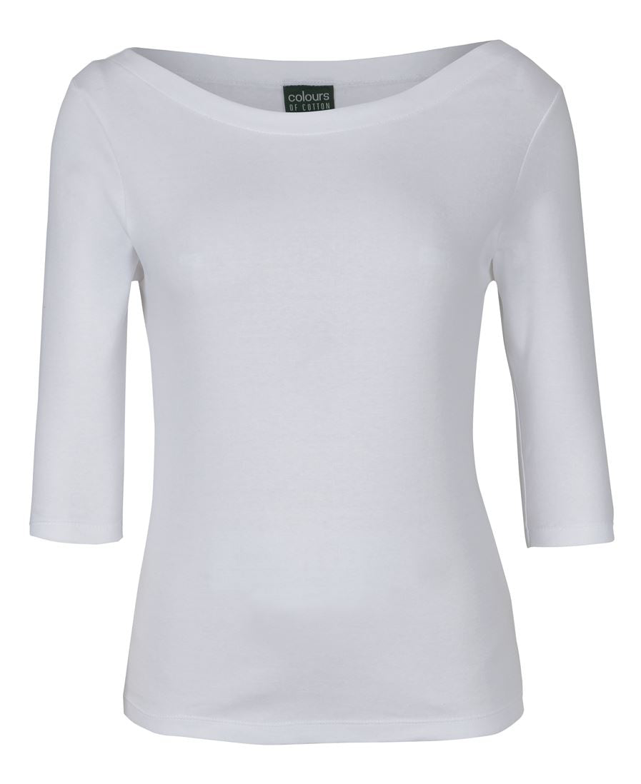 C of C Ladies 3/4 Sleeve Boat Neck Tee - Sage