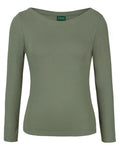 C of C Ladies L/S Boat Neck Tee - Sage