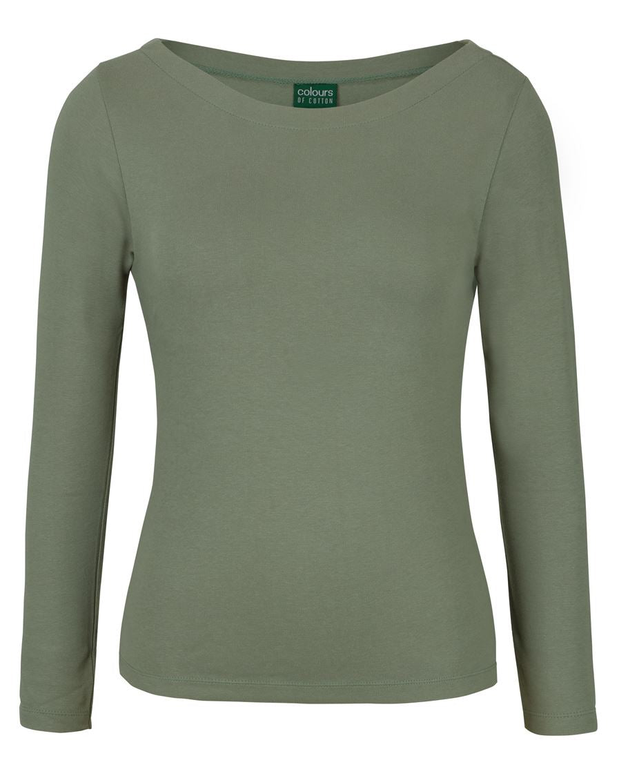 C of C Ladies L/S Boat Neck Tee - Sage