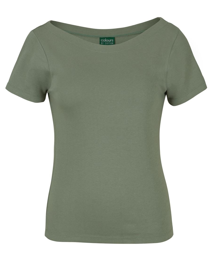 C of C Ladies S/S Boat Neck Tee - Black