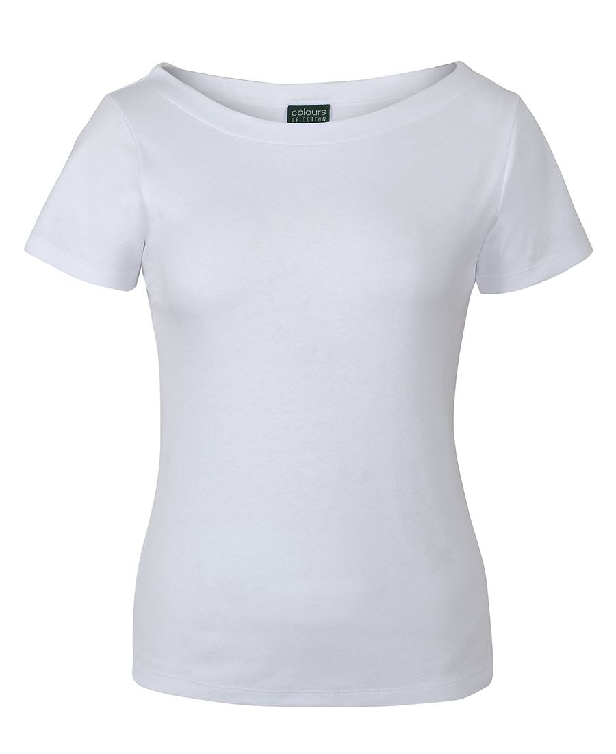C of C Ladies S/S Boat Neck Tee - Black