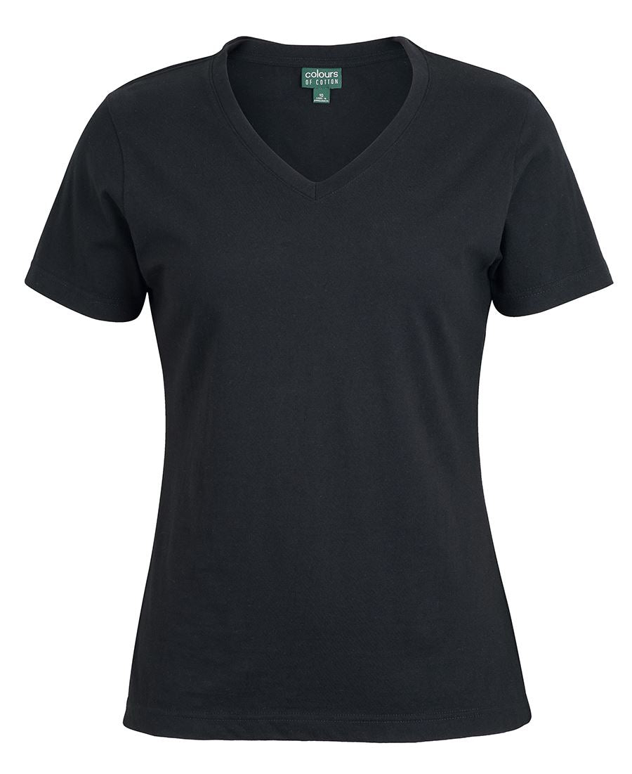 C of C Ladies V Neck Tee - Black