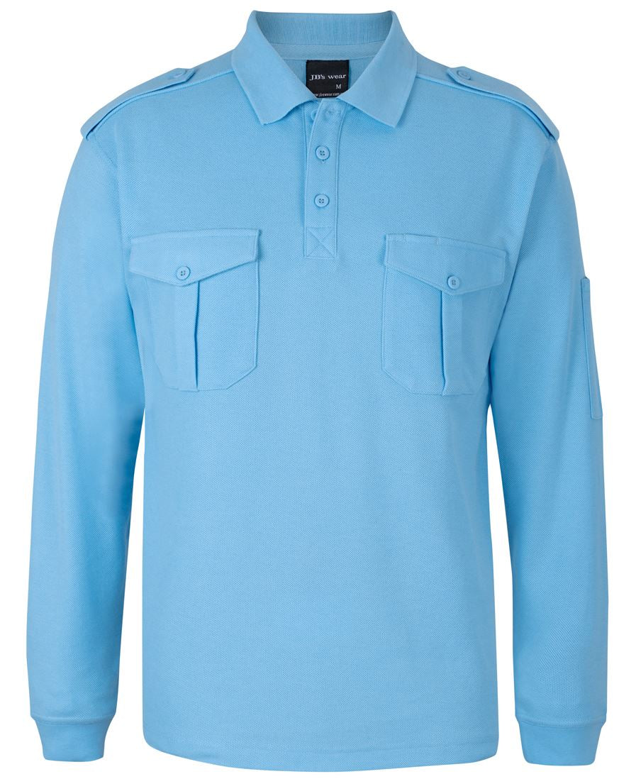 JB's L/S 250 Epaulette Polo - Black
