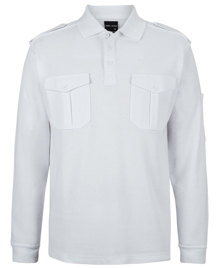 JB's L/S 250 Epaulette Polo - Black