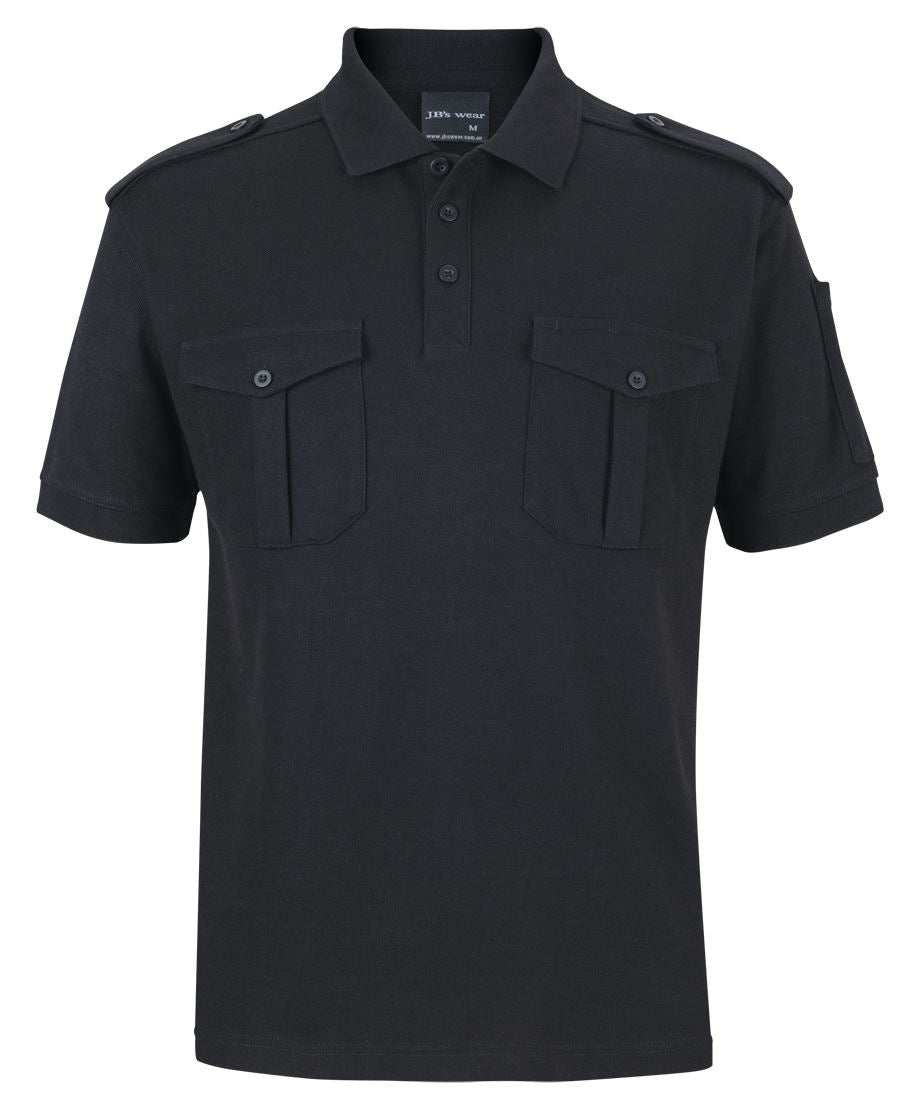 JB's S/S 250 Epaulette Polo - Black