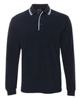 JB's L/S C/Trast Polo - Navy/White
