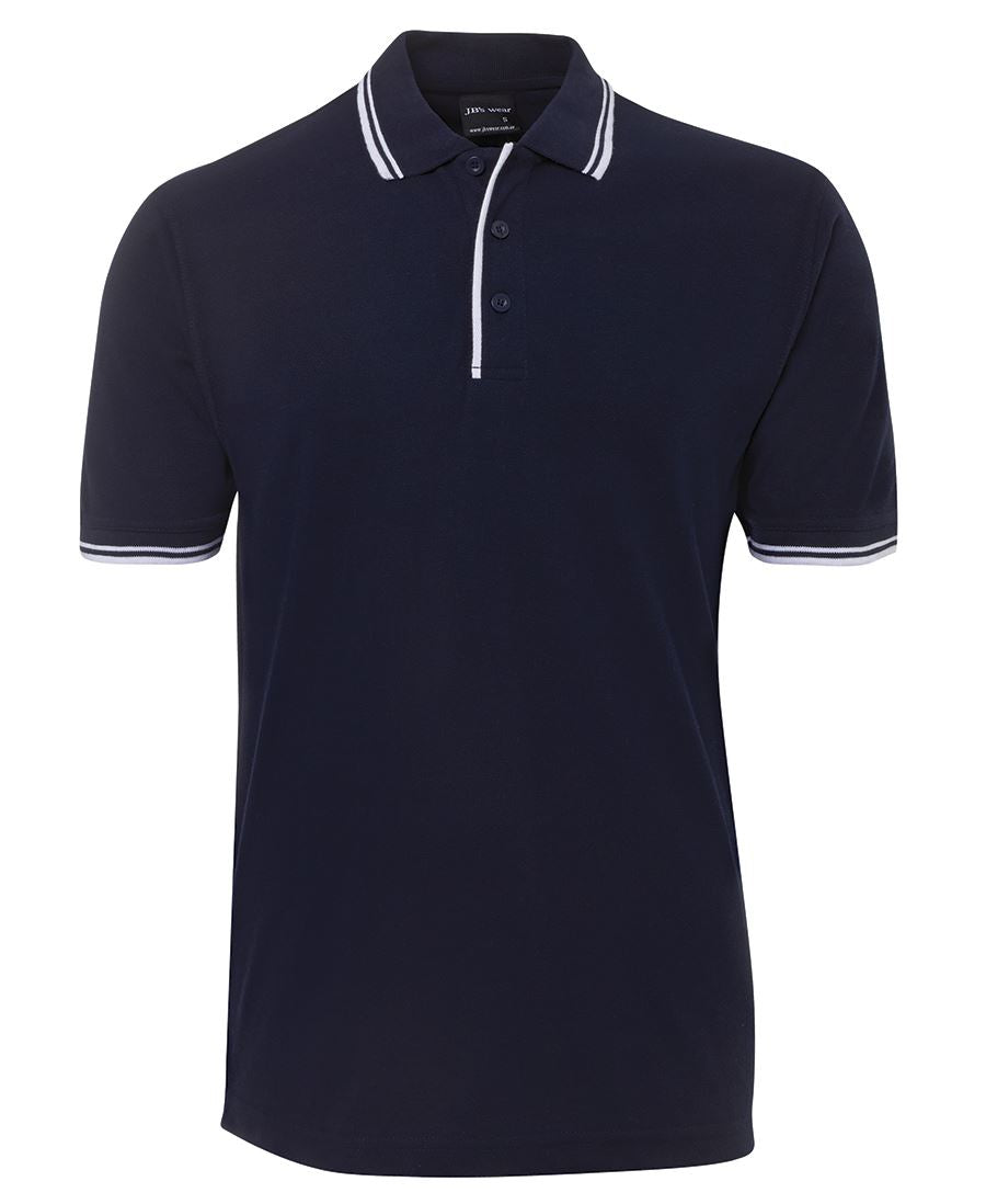 JB's Contrast Polo - Black/Aqua