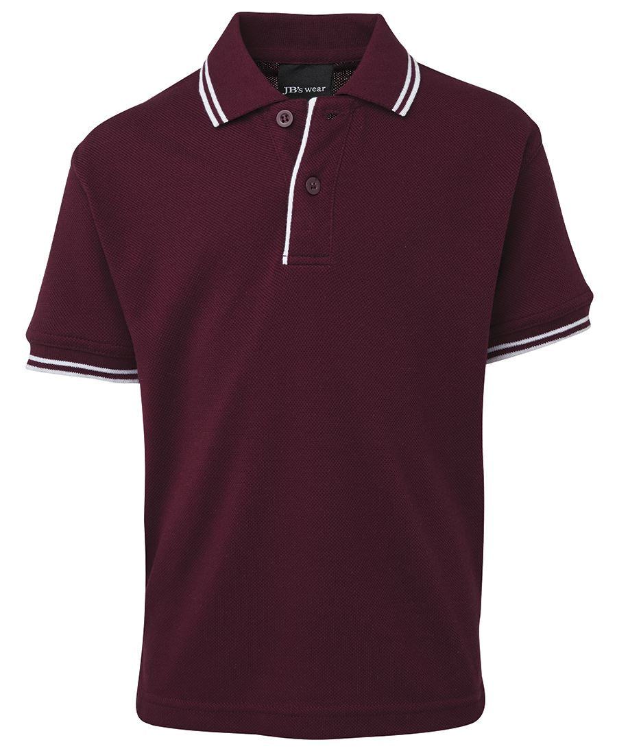 JB's Kids Contrast Polo - Bottle/White