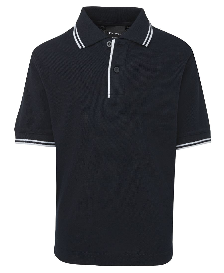 JB's Kids Contrast Polo - Bottle/White