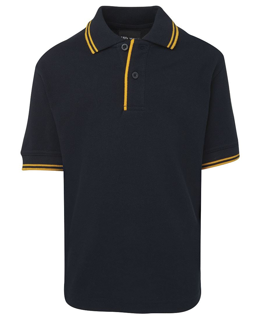 JB's Kids Contrast Polo - Bottle/White