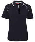 JB's Ladies Raglan Polo - Navy/White