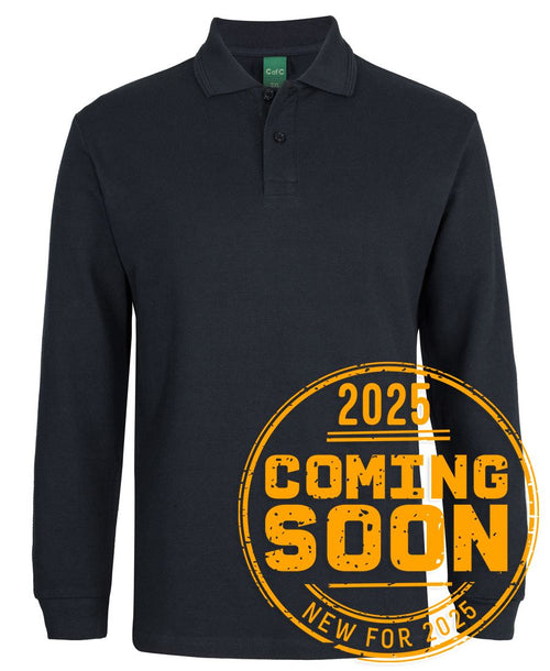 C of C L/S 320G Popcorn Cotton Polo - Black