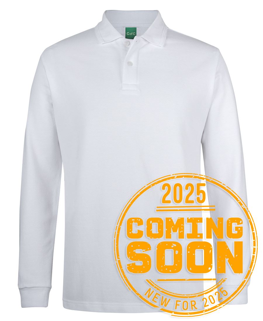 C of C L/S 320G Popcorn Cotton Polo - Black