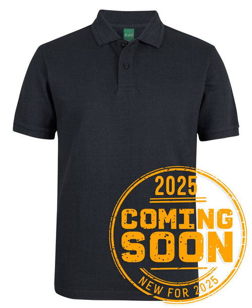 C of C 320G Popcorn Cotton Polo - Black