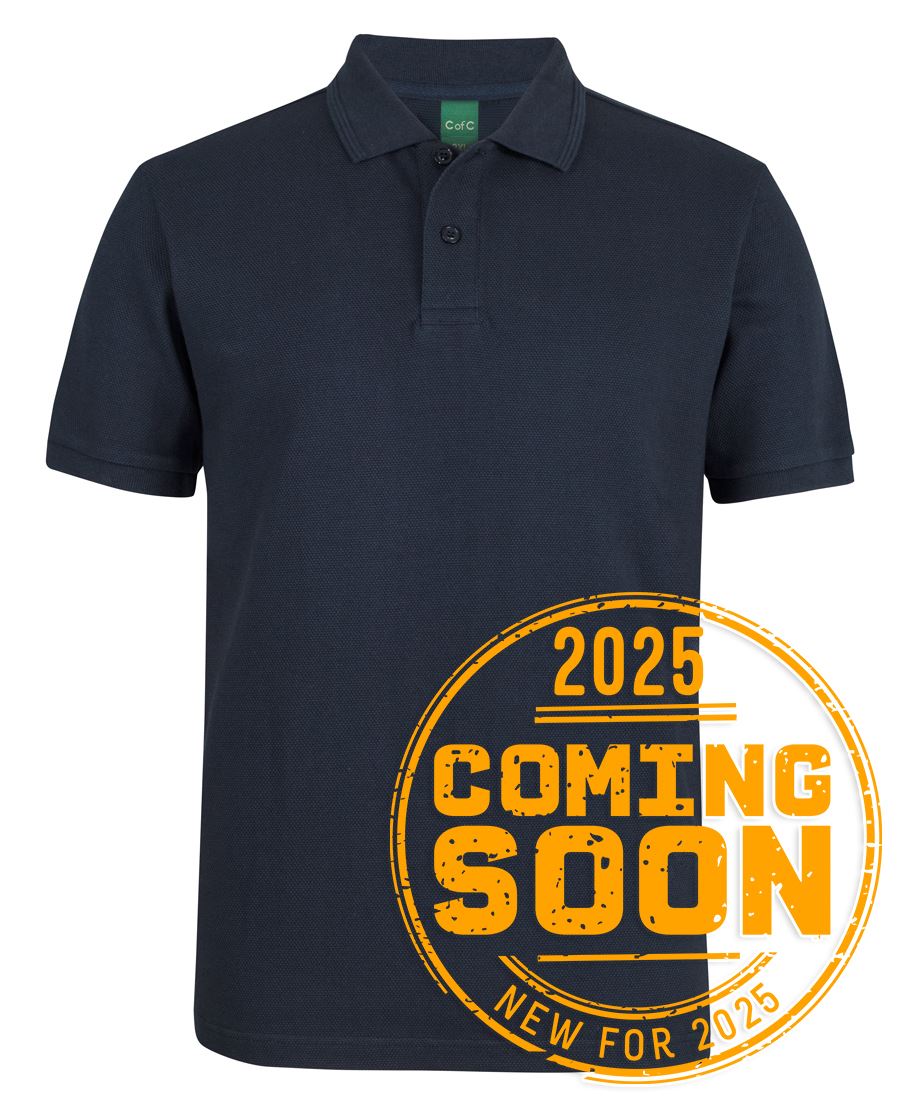 C of C 320G Popcorn Cotton Polo - Black