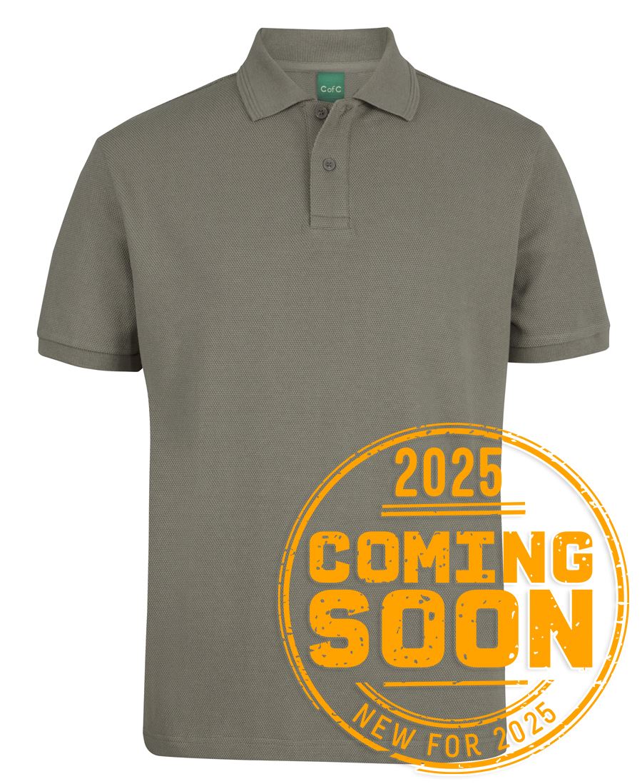 C of C 320G Popcorn Cotton Polo - Black