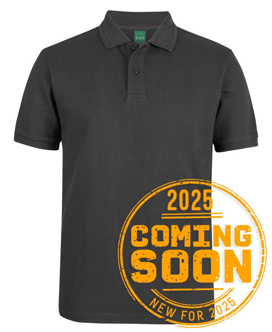 C of C 320G Popcorn Cotton Polo - Black