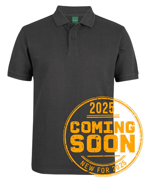 C of C 320G Popcorn Cotton Polo - Black