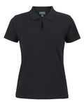 C of C Ladies Cotton S/S Stretch Polo - Black