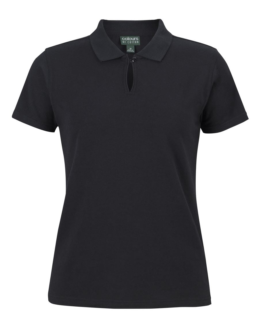 C of C Ladies Cotton S/S Stretch Polo - Black