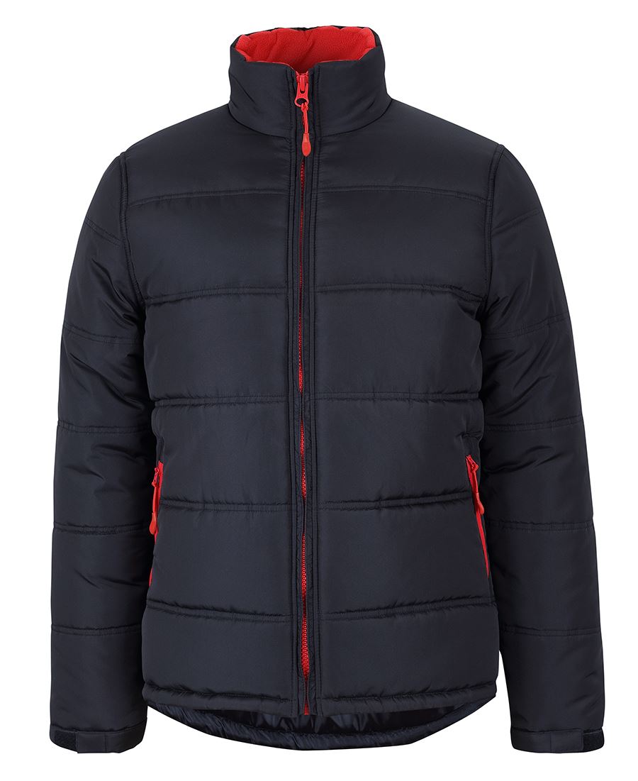 JB's Puffer Contrast Jacket - Black/Red