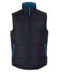 JB's Puffer Contrast Vest - Black/Aqua