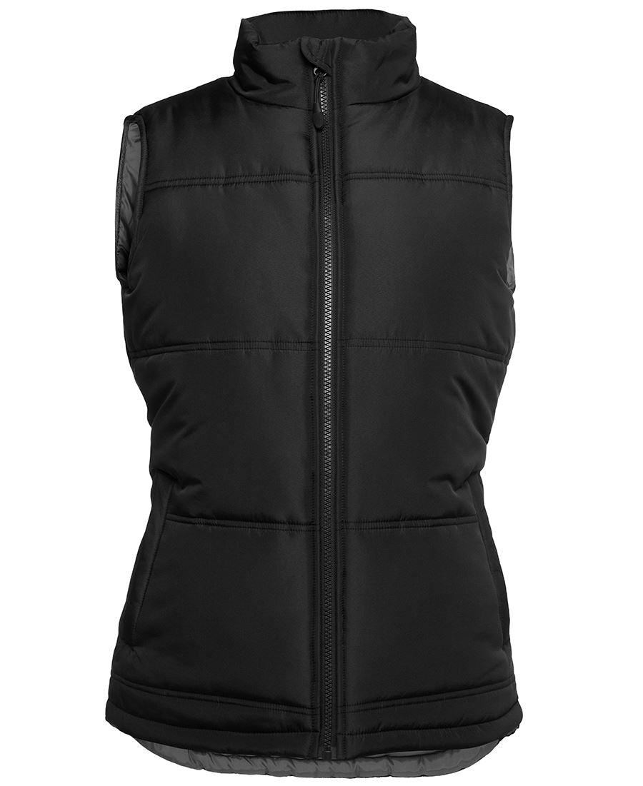 JB's Ladies Adv Puffer Vest - Black/Grey