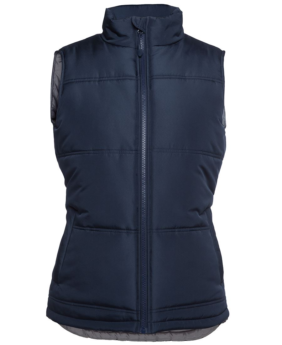JB's Ladies Adv Puffer Vest - Black/Grey