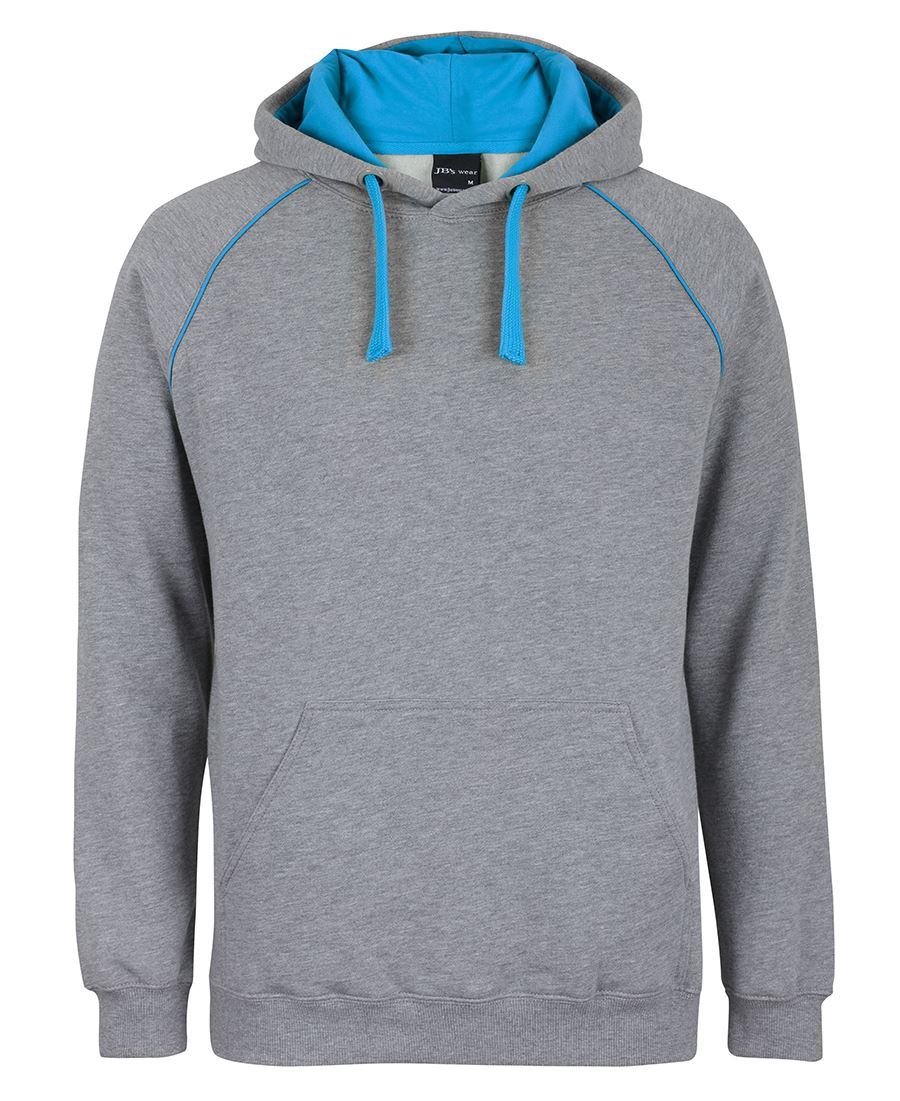 JB's Contrast Fleecy Hoodie - 13% Marle/Aqua