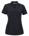 JB's Ladies Nu Mandarin Collar Scrub Top - Black