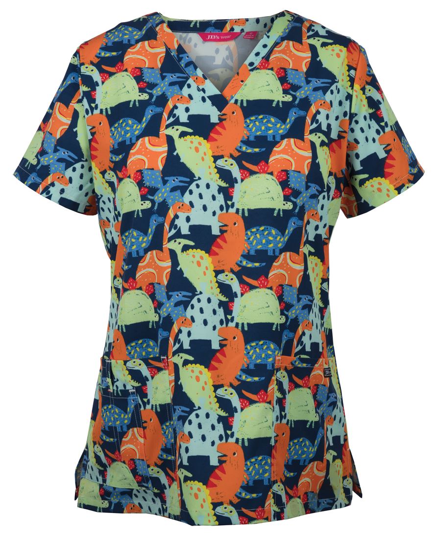 JB's Ladies Scrub Top Printed - Cat