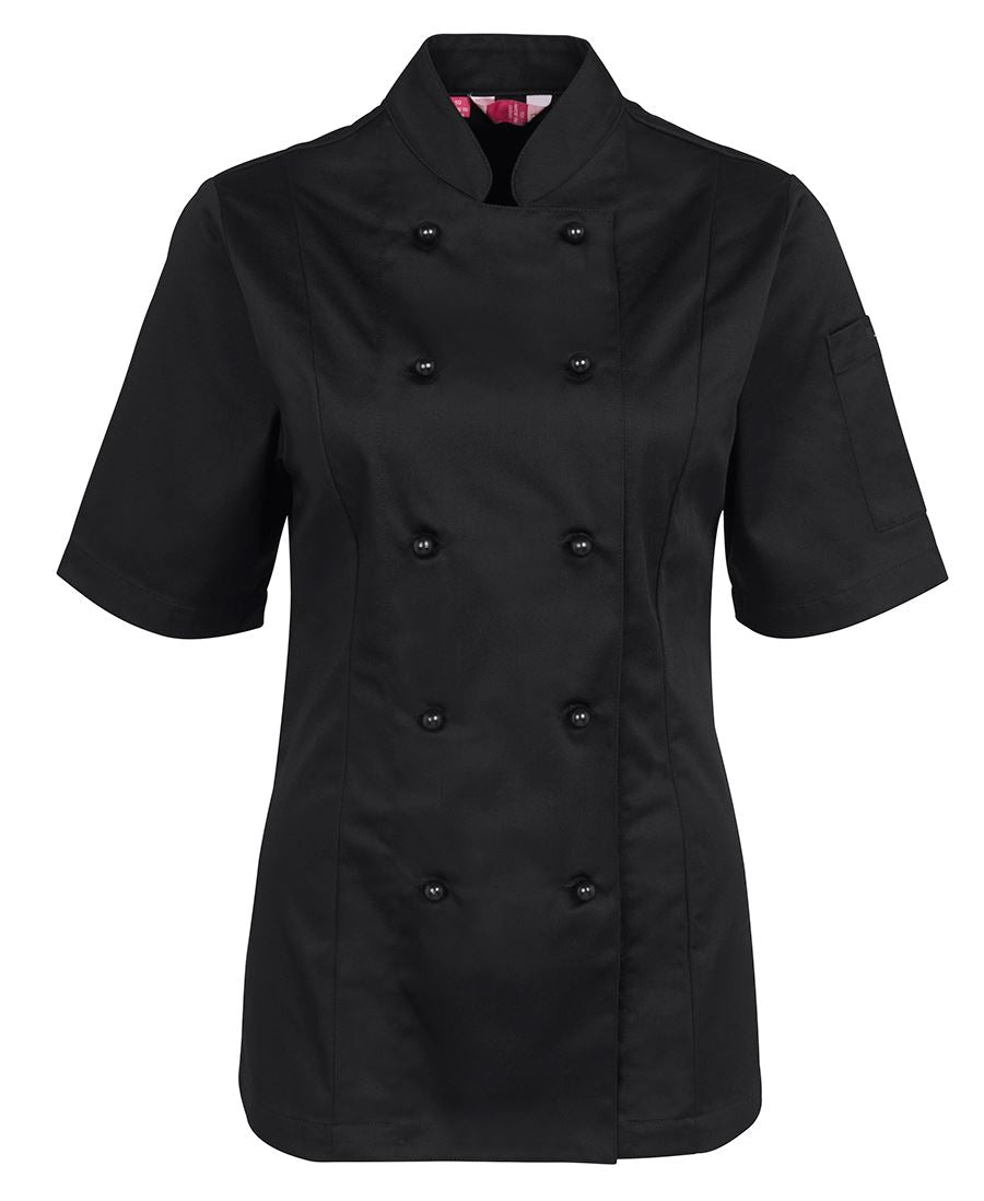 JB's Ladies S/S Chef'S Jacket - Black