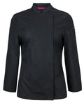 JB's Ladies L/S Snap Button Chefs Jacket - Black