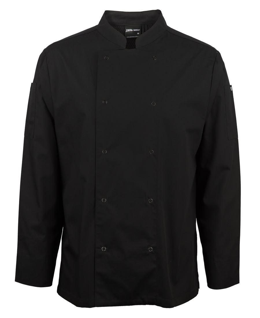 JB's L/S Snap Button Chefs Jacket - Black