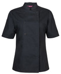 JB's Ladies S/S Snap Button Chefs Jacket - Black