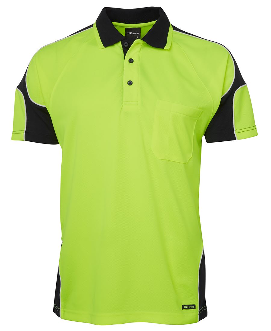JB's HV 4602.1 S/S Arm Panel Polo - Lime/Aqua