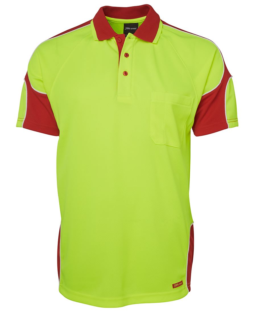 JB's HV 4602.1 S/S Arm Panel Polo - Lime/Aqua