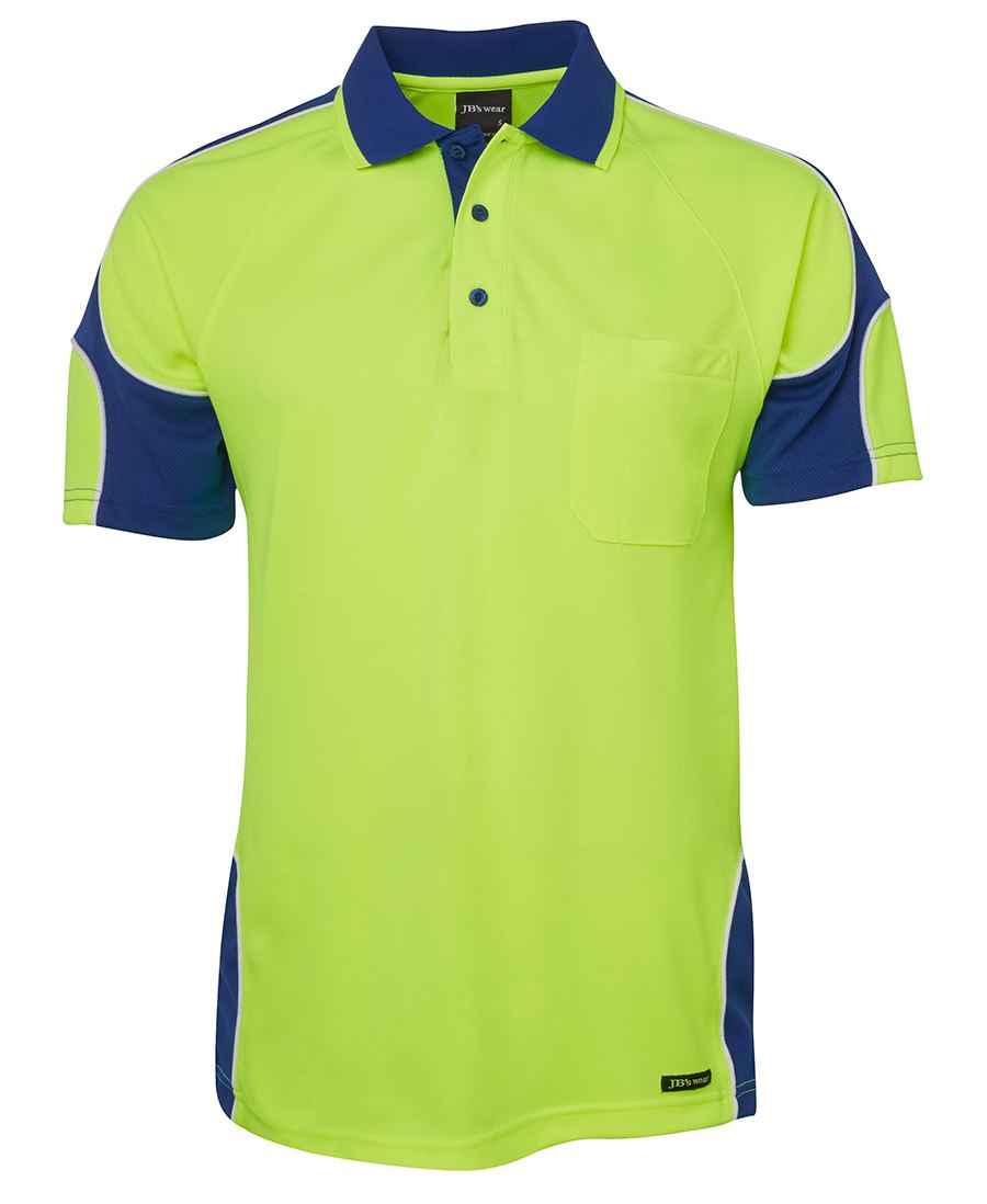 JB's HV 4602.1 S/S Arm Panel Polo - Lime/Aqua