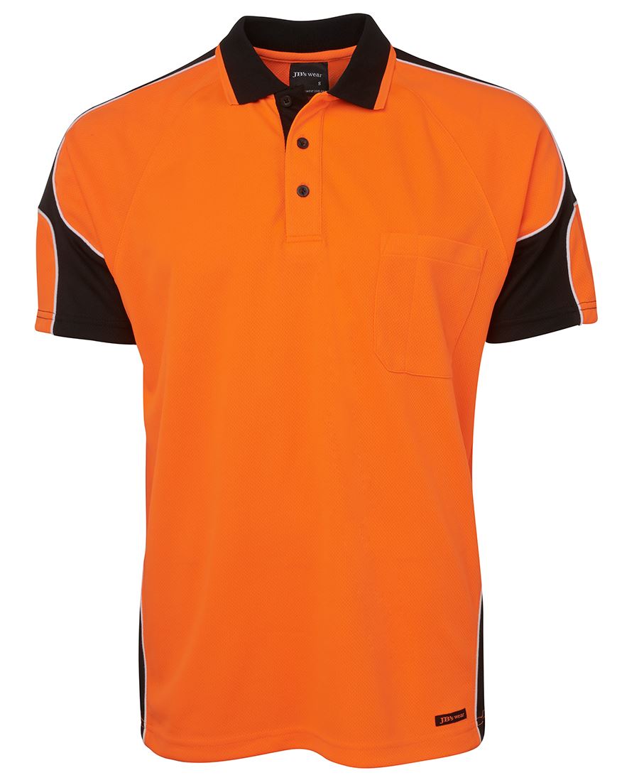 JB's HV 4602.1 S/S Arm Panel Polo - Lime/Aqua