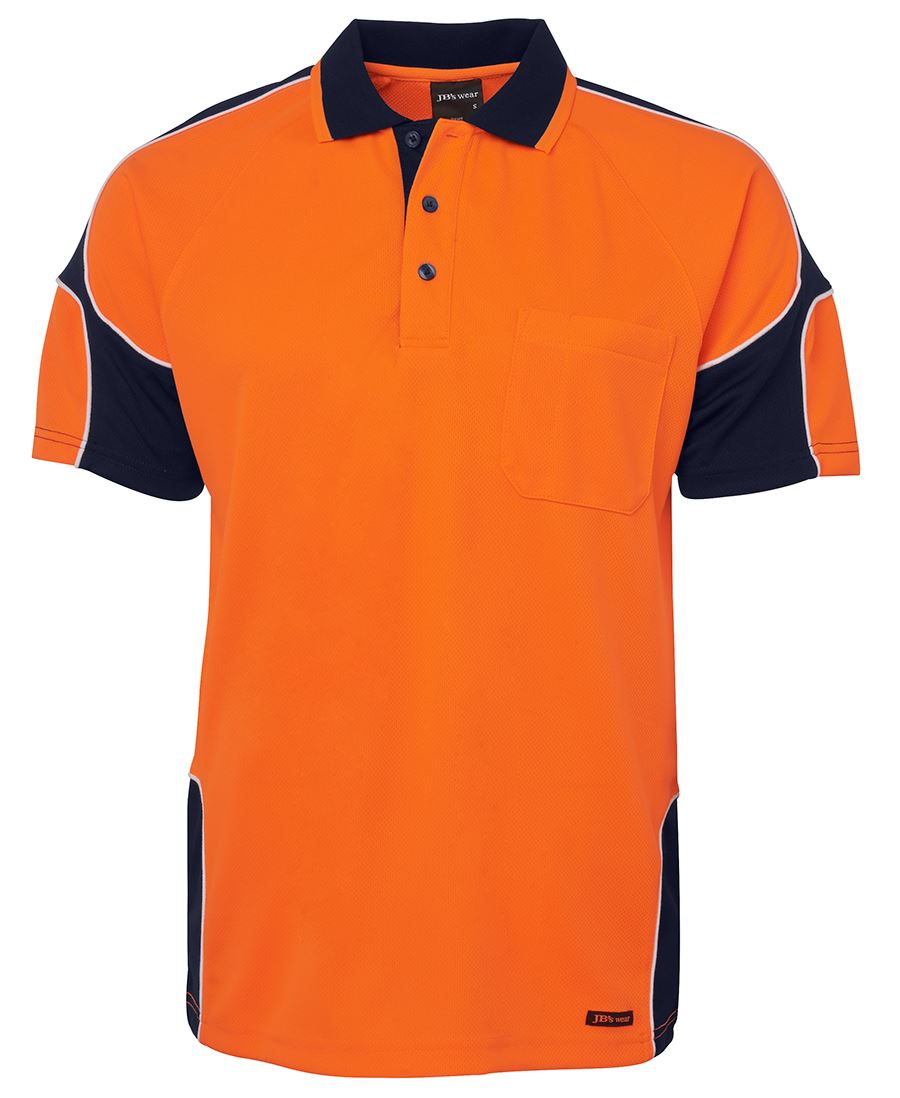 JB's HV 4602.1 S/S Arm Panel Polo - Lime/Aqua