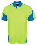 JB's HV 4602.1 S/S Arm Panel Polo - Lime/Aqua