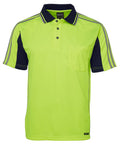 JB's HV 4602.1 S/S Arm Tape Polo - Lime/Navy