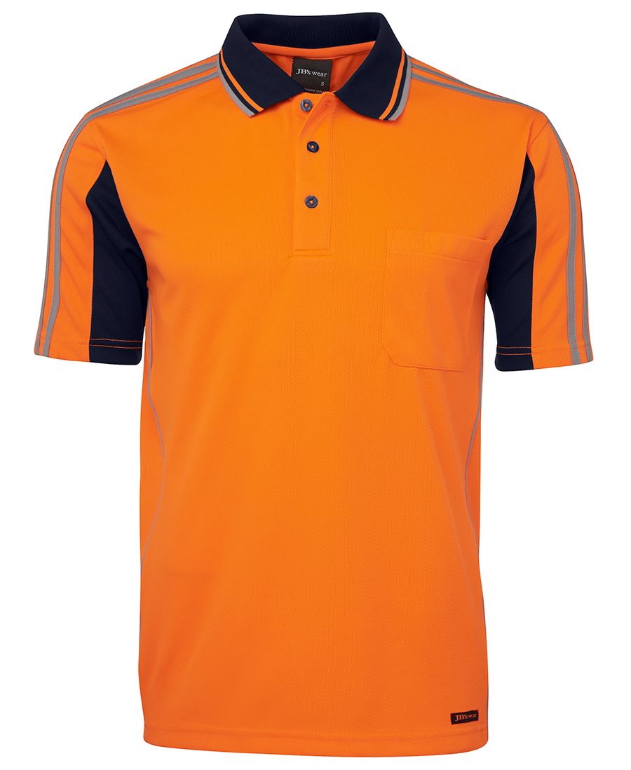 JB's HV 4602.1 S/S Arm Tape Polo - Lime/Navy