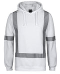 JB's Fleece Hoodie with Reflective Tape - White