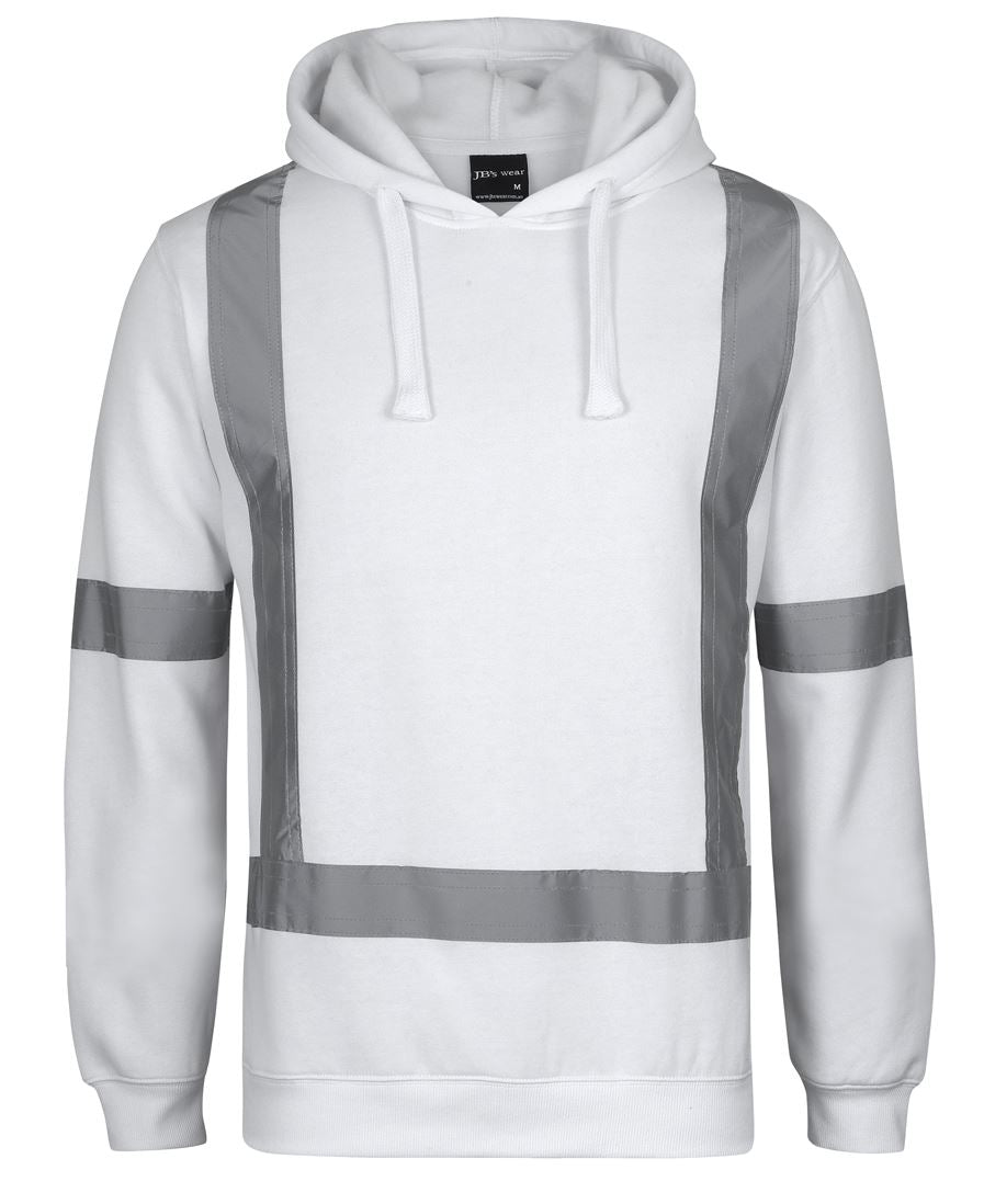 JB's Fleece Hoodie with Reflective Tape - White