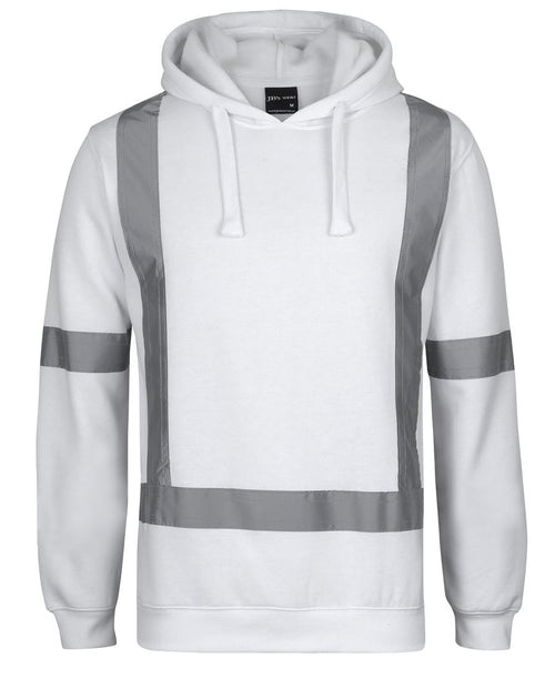 JB's Fleece Hoodie with Reflective Tape - White