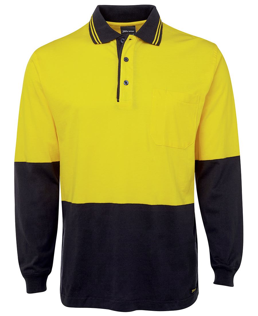 JB's HV L/S Cotton Polo - Orange/Black
