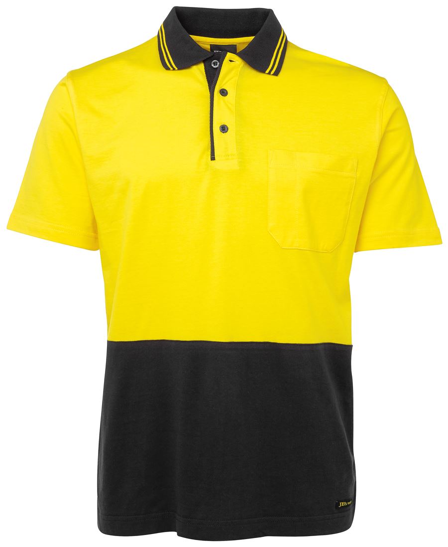 JB's HV S/S Cotton Polo - Orange/Black