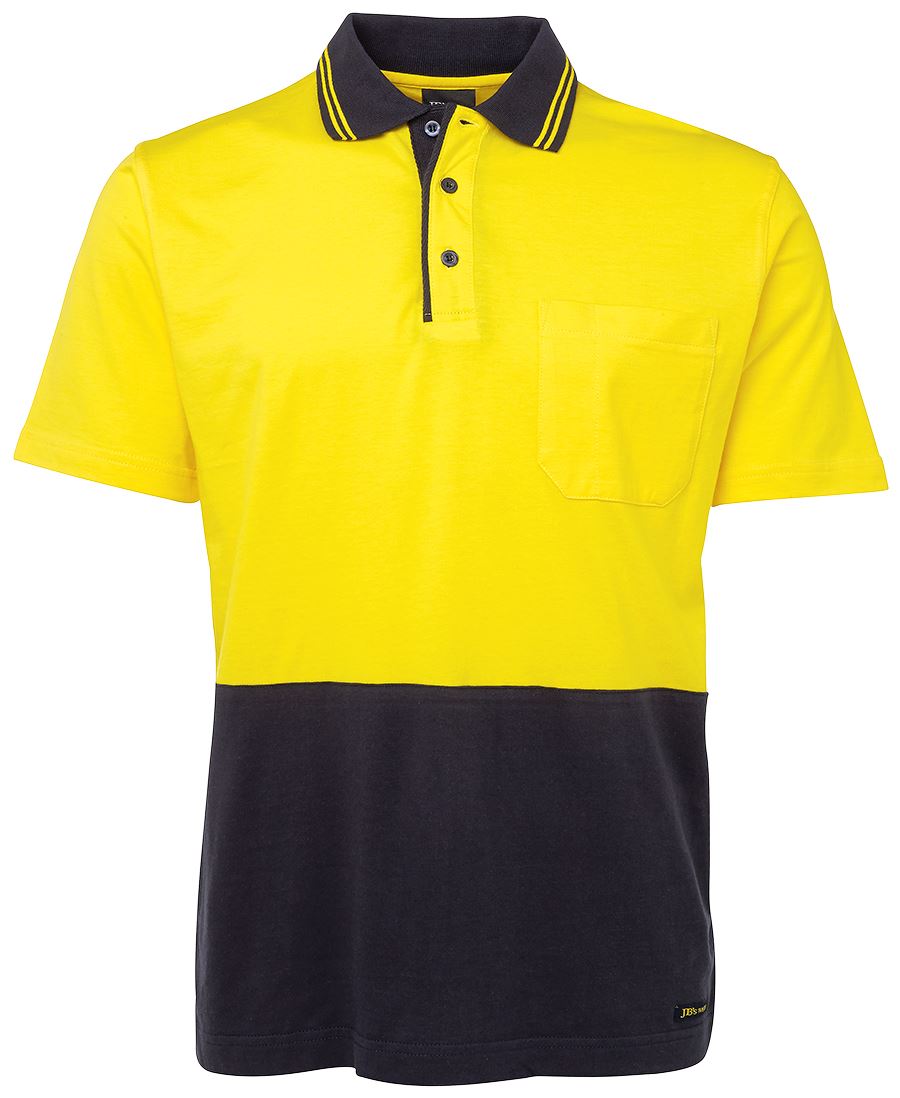 JB's HV S/S Cotton Polo - Orange/Black