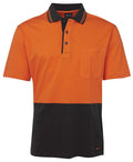 JB's HV S/S Cotton Polo - Orange/Black